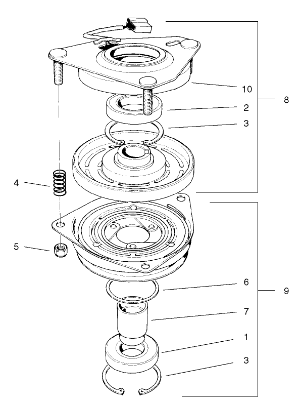 Clutch Assembly No. 54-3200 Diagram and Parts List for 30156 200001 - 299999 Toro Lawn Tractor Accessories