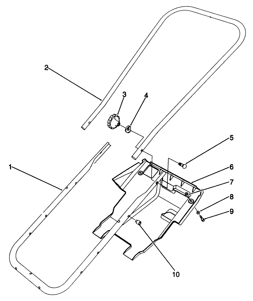 Handle Assembly Diagram and Parts List for 38175 1000001 - 1999999 Toro Snow Blower