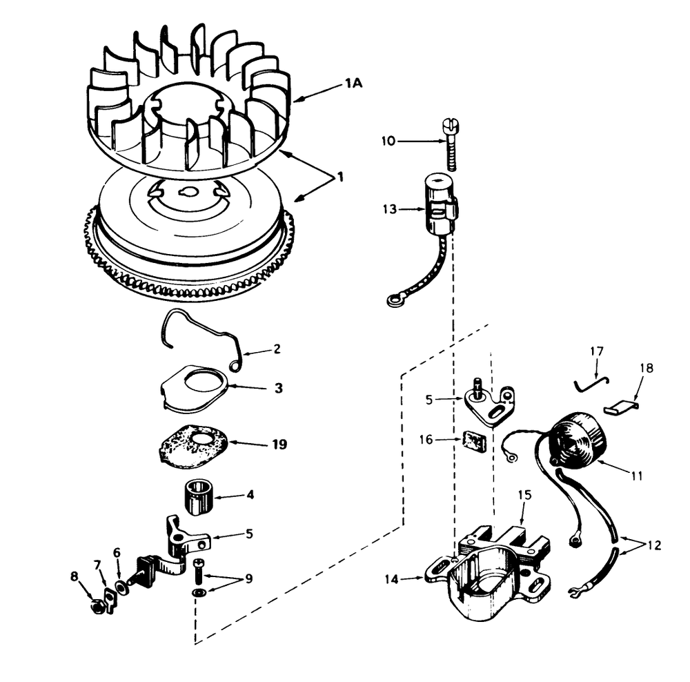 Magneto No. 610694a (5 And 7 H.P. Snowthrower Model Nos. 38040 And 38050) Diagram and Parts List for 38040 2000001 - 2999999 Toro Snow Blower