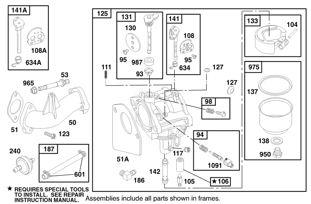 Engine Briggs & Stratton Model 284707-1148-E1 Diagram and Parts List for 71199 9900001 - 9999999 Toro Lawn Tractor