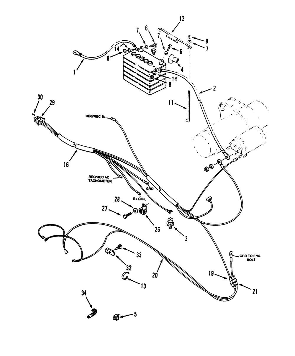Electrical System Diagram and Parts List for R1-16O804 2000001 - 2999999 Toro Lawn Tractor