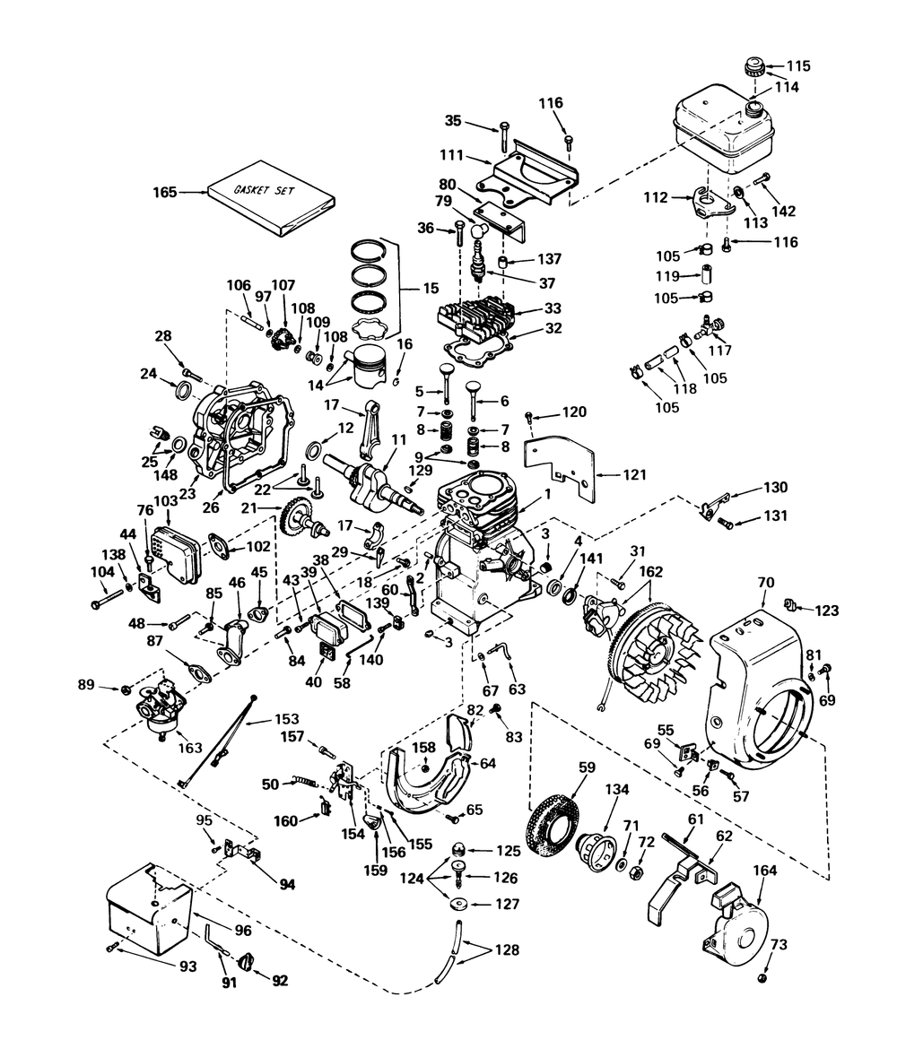 Engine Tecumseh Model Hs40-55513f Diagram and Parts List for 38250 0000001 - 0999999 Toro Snow Blower