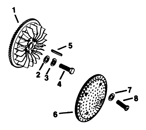 Flywheel-Engine Kohler Model No. Kt17qs Type No. 24324 Diagram and Parts List for 30754 60402 - 69999 Toro Lawn Tractor