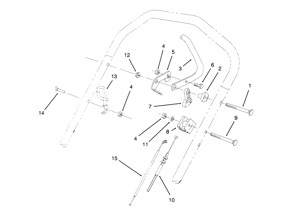 Traction Control Assembly Diagram and Parts List for 26630BC 4900001 - 4999999 Toro Lawn Mower