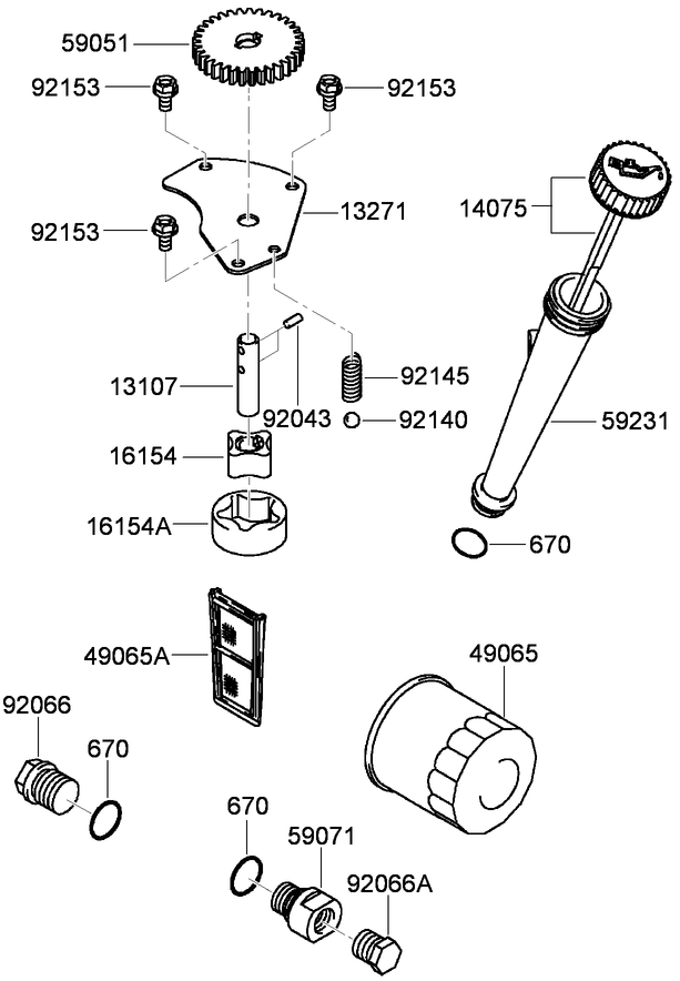 Lubrication Equipment Assembly Diagram and Parts List for 74569 (290000001-290000206)(2009) Toro Lawn Mower
