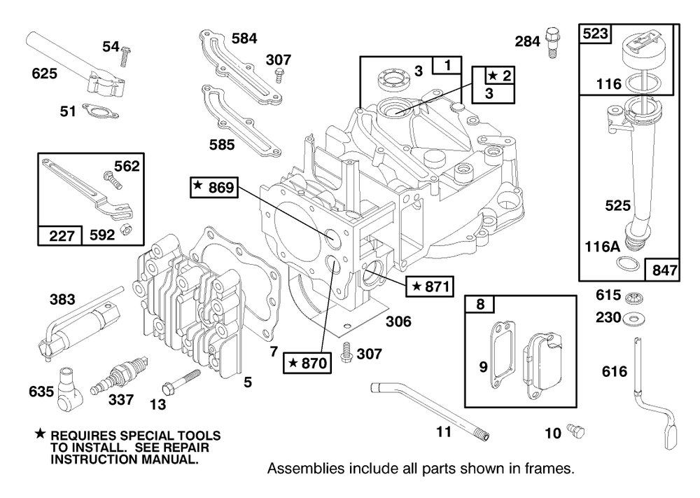 Engine Briggs & Stratton Model 12f802-1767-E1 Diagram and Parts List for 20803 8900001 - 8999999 Toro Lawn Mower