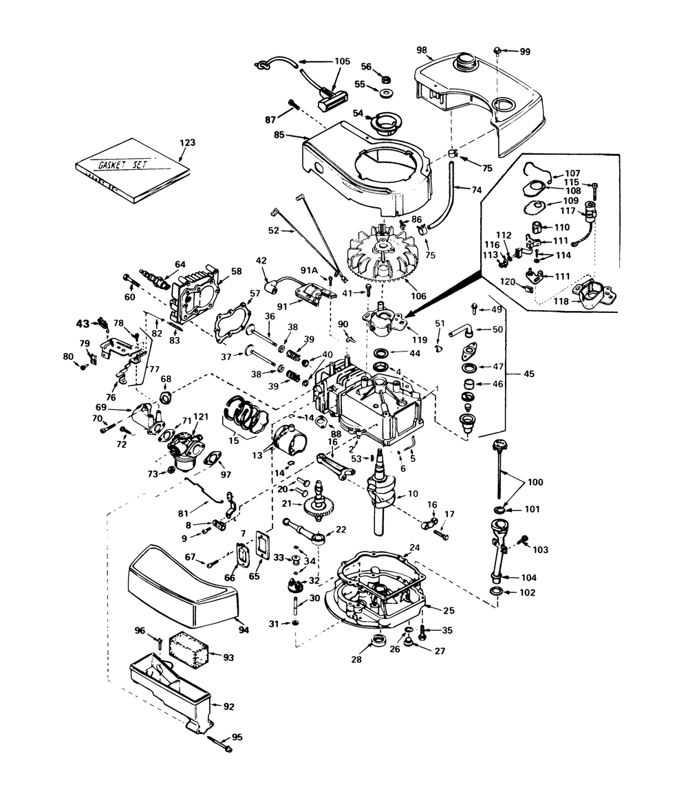 Engine Tecumseh Model No. Tnt 100-10061c Diagram and Parts List for 20790 0000001 - 0999999 Toro Lawn Mower