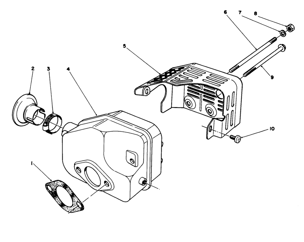 Muffler Assembly Diagram and Parts List for 22030 6000001 - 6999999 Toro Lawn Mower