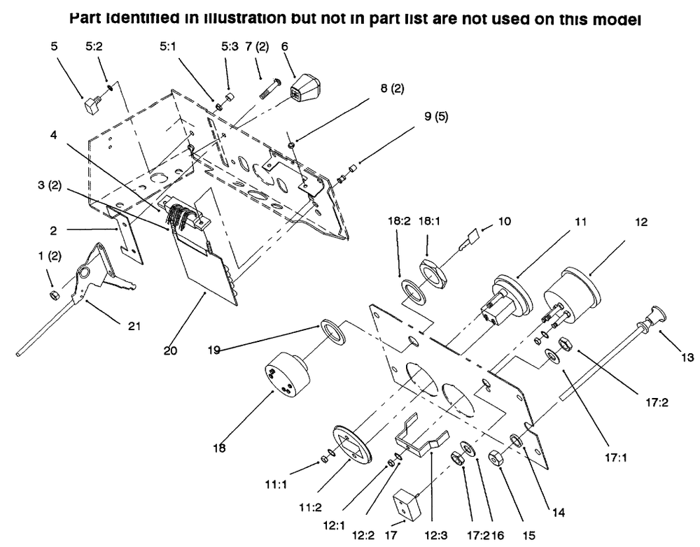 Gauges, Throttle Diagram and Parts List for 73423 6900001 - 6999999 Toro Lawn Tractor