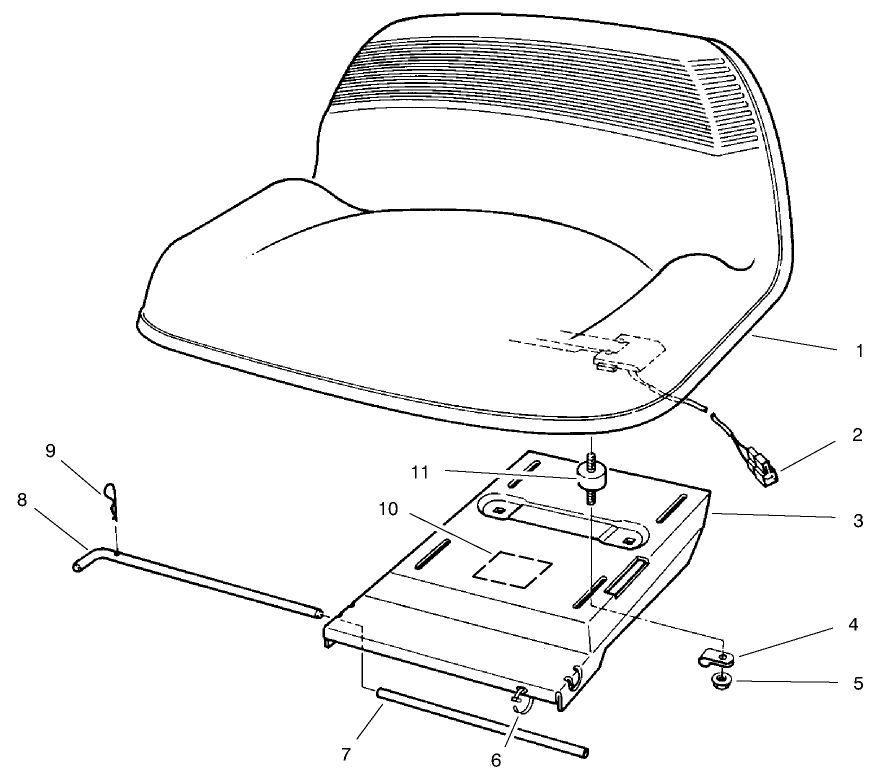 Seat Assembly Diagram and Parts List for 70183 7900001 - 7999999 Toro Lawn Tractor