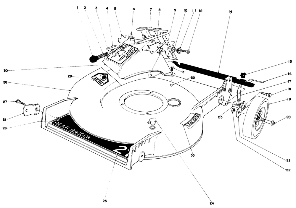Housing Assembly Diagram and Parts List for 20700 0000001 - 0999999 Toro Lawn Mower
