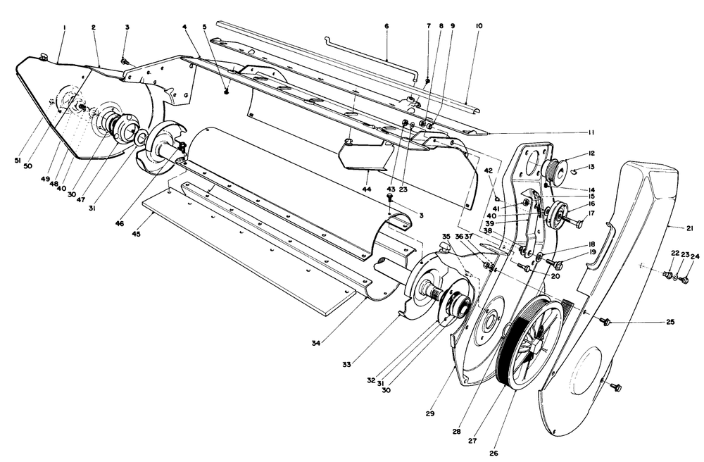 Lower Main Frame Assembly Diagram and Parts List for 38165 9000001 - 9999999 Toro Snow Blower