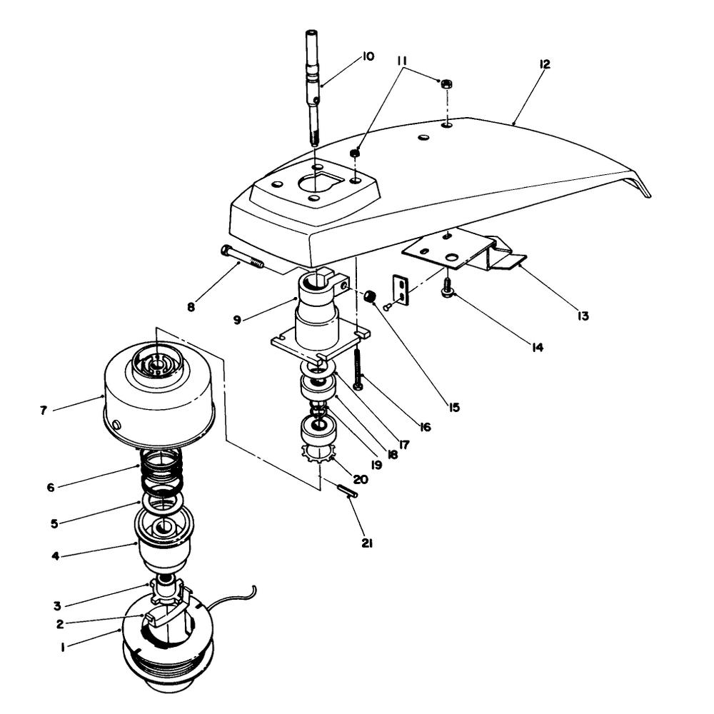Trimmer Head Assembly Diagram and Parts List for 51641 5000001 - 5999999 Toro Trimmer