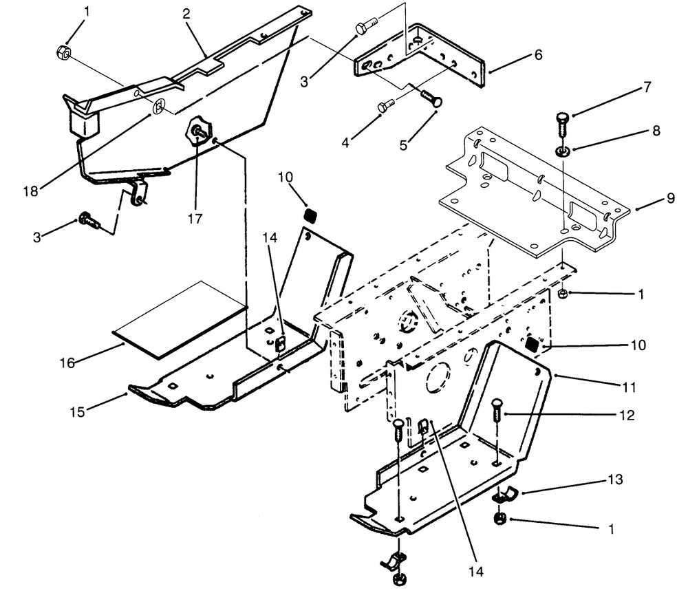 Belt Guard And Footrest Assembly Diagram and Parts List for 73520 5900001 - 5900177 Toro Lawn Tractor