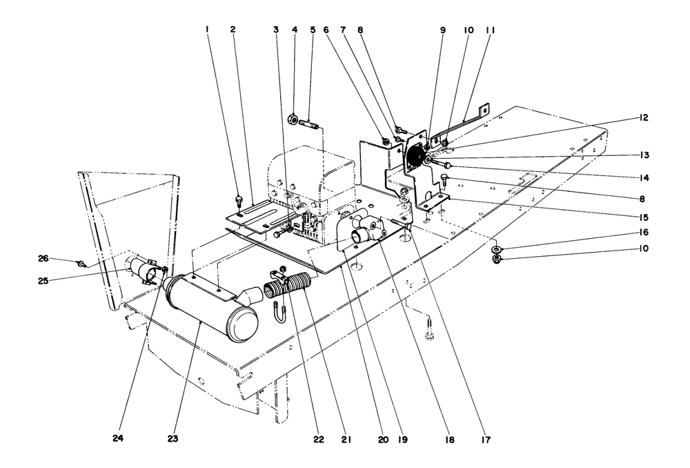 Exhaust Assembly Diagram and Parts List for 55275 2000001 - 2999999 Toro Lawn Tractor