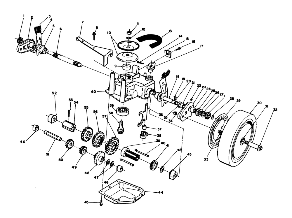 Gear Case Assembly Diagram and Parts List for 20628C 8000001 - 8999999 Toro Lawn Mower