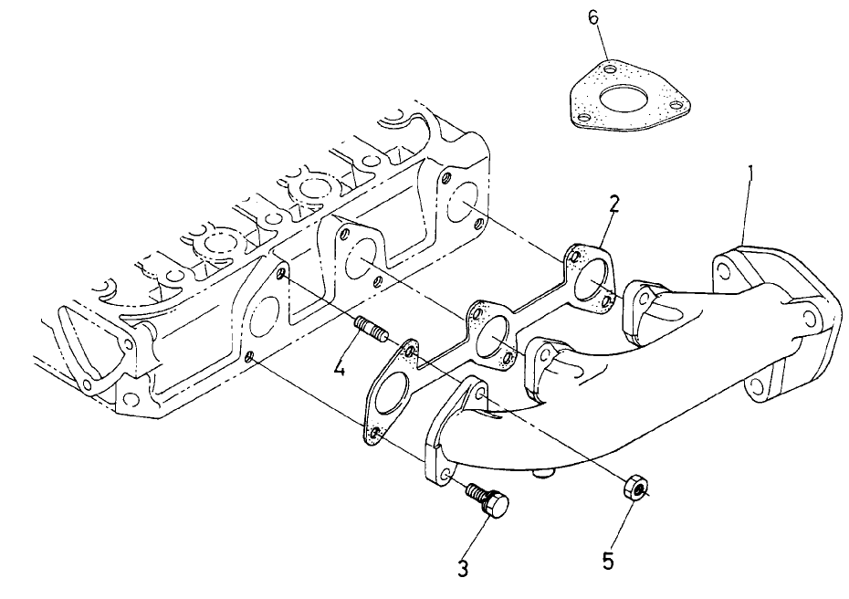 Exhaust Manifold Assembly Diagram and Parts List for 22303 990001 - 999999 Toro Lawn Tractor Accessories
