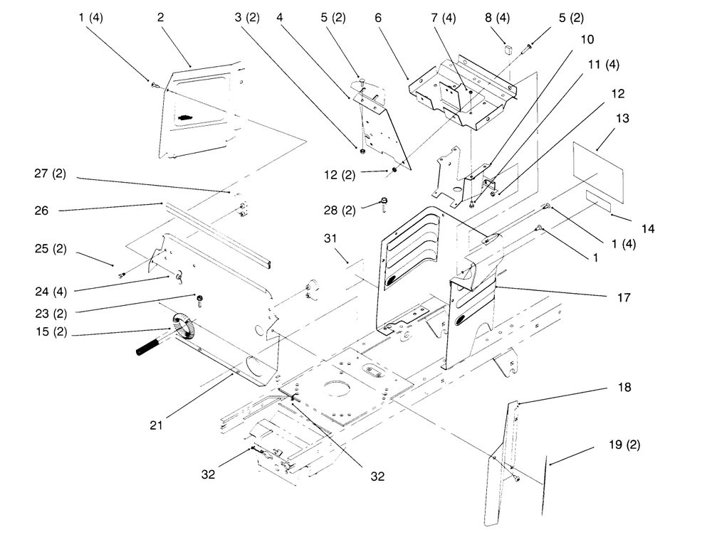Hoodstand And Firewall Diagram and Parts List for 72084 6900001 - 6999999 Toro Lawn Tractor