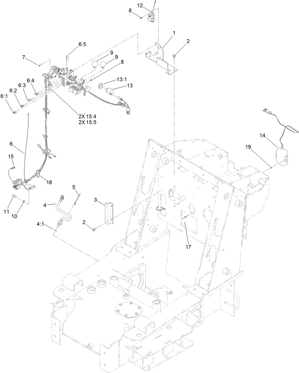 Wire Harness, Temperature Sensor And  Shield Assembly Diagram and Parts List for 22342HD 413000000 - 999999999 Toro Lawn Tractor Accessories