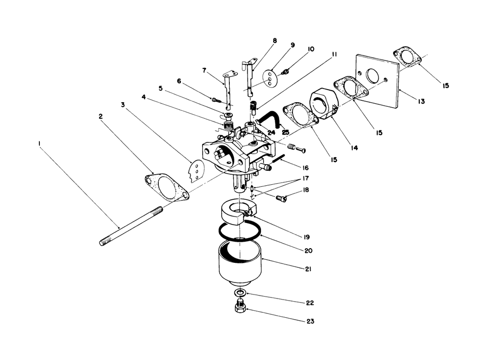 Carburetor Assembly (Model No. 47pk9-1) Diagram and Parts List for 20680 0000001 - 0999999 Toro Lawn Mower