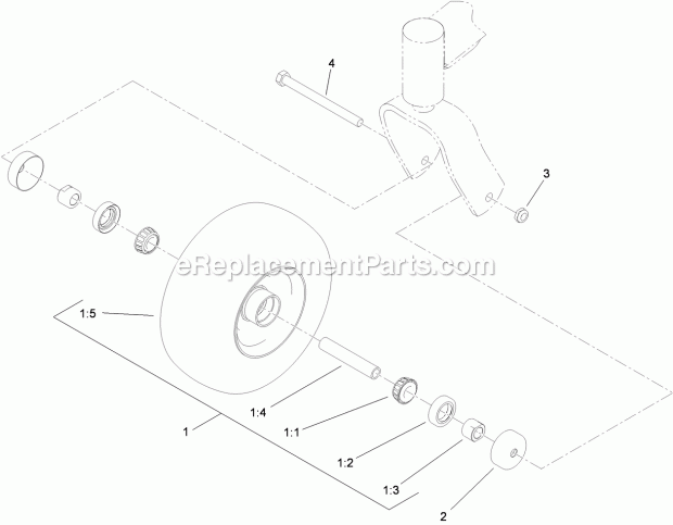 Wheel And Bearing Assembly No. 112-3810 Diagram and Parts List for 74550 310000001-310999999 Toro Lawn Mower