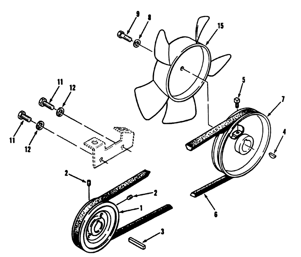 Drive Belt And Pulleys Diagram and Parts List for R1-20OE02 2000001 - 2999999 Toro Lawn Tractor