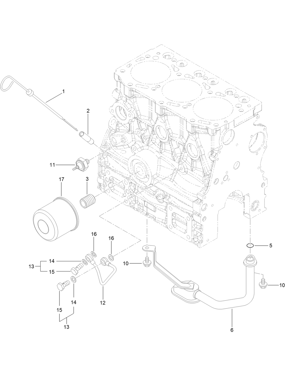 Lubrication And Oil System Assembly Diagram and Parts List for 22352 412900000 - 999999999 Toro Lawn Tractor Accessories