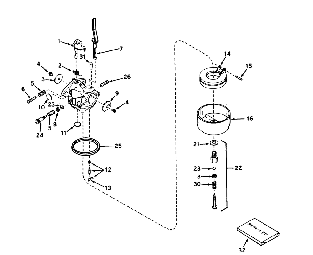 Carburetor No. 631920 Diagram and Parts List for 38050 0000001 - 0999999 Toro Snow Blower