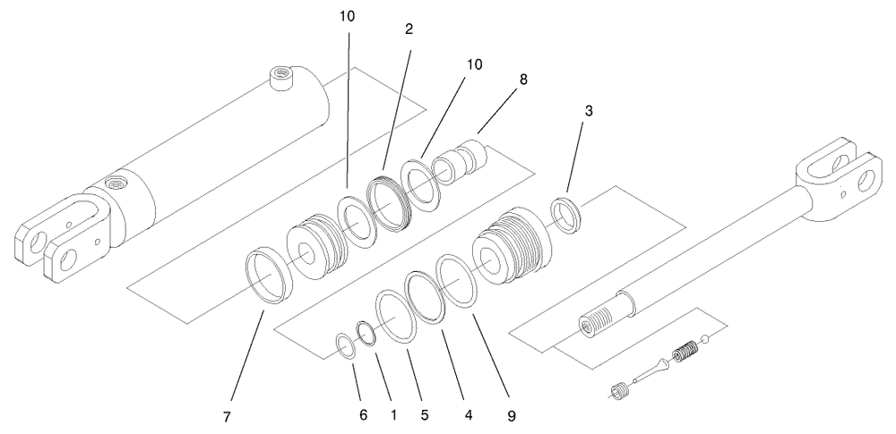 Hydraulic Cylinder No. 99-3051 Diagram and Parts List for 22304 900001 - 990001 Toro Lawn Tractor Accessories