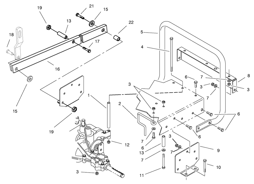 Stand Bar Assembly Diagram and Parts List for 70084 8900001 - 8999999 Toro Lawn Tractor