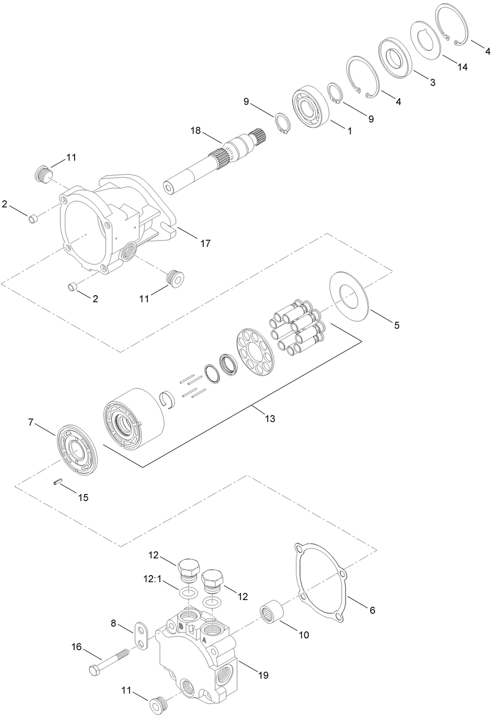 Hydraulic Motor Assembly No. Au87430035 Diagram and Parts List for 25401 316000001 - 316999999 Toro Lawn Tractor Accessories