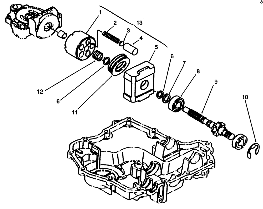 Motor Shaft Diagram and Parts List for 72102 6900001 - 6999999 Toro Lawn Tractor
