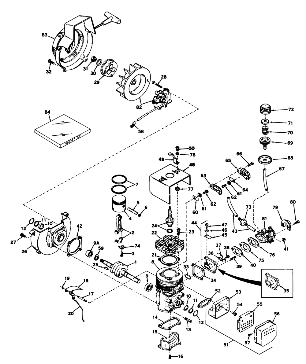Engine Model No. Ah-52 Parts List Diagram and Parts List for 31501 8000001 - 8999999 Toro Snow Blower