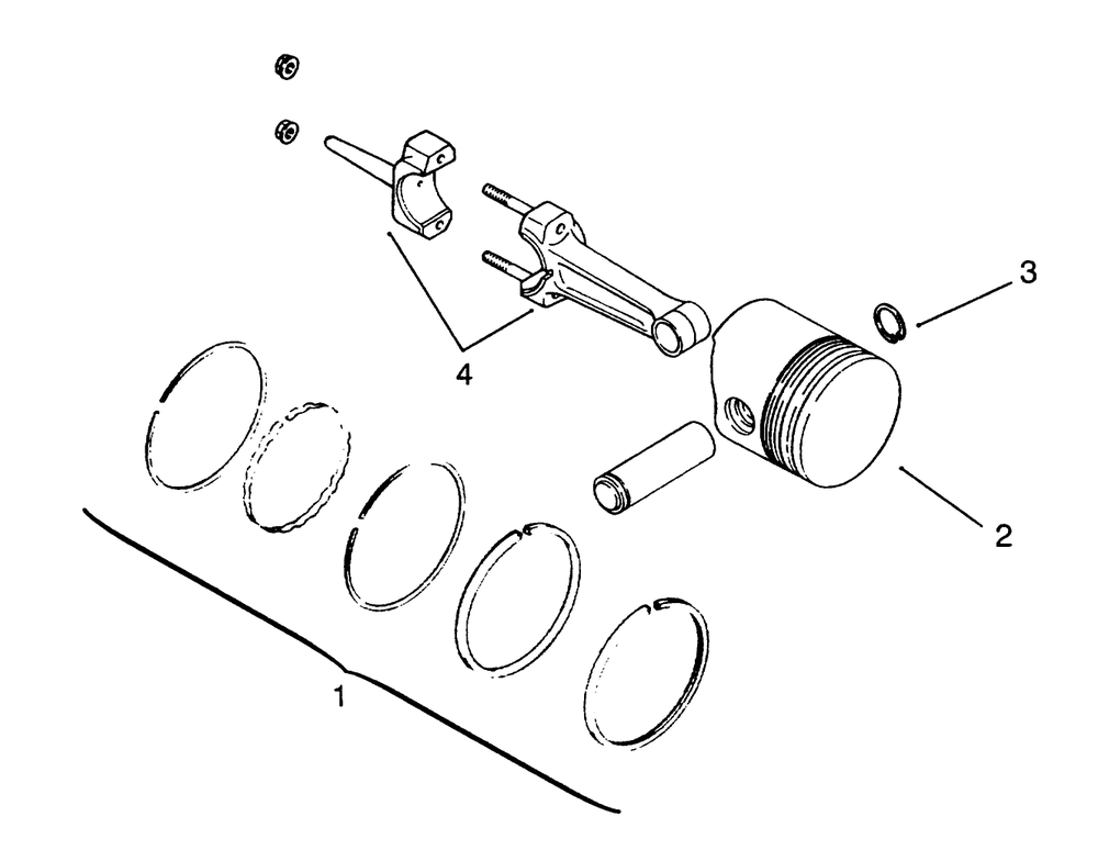 Piston And Rings Diagram and Parts List for 73400 3900001 - 3999999 Toro Lawn Tractor