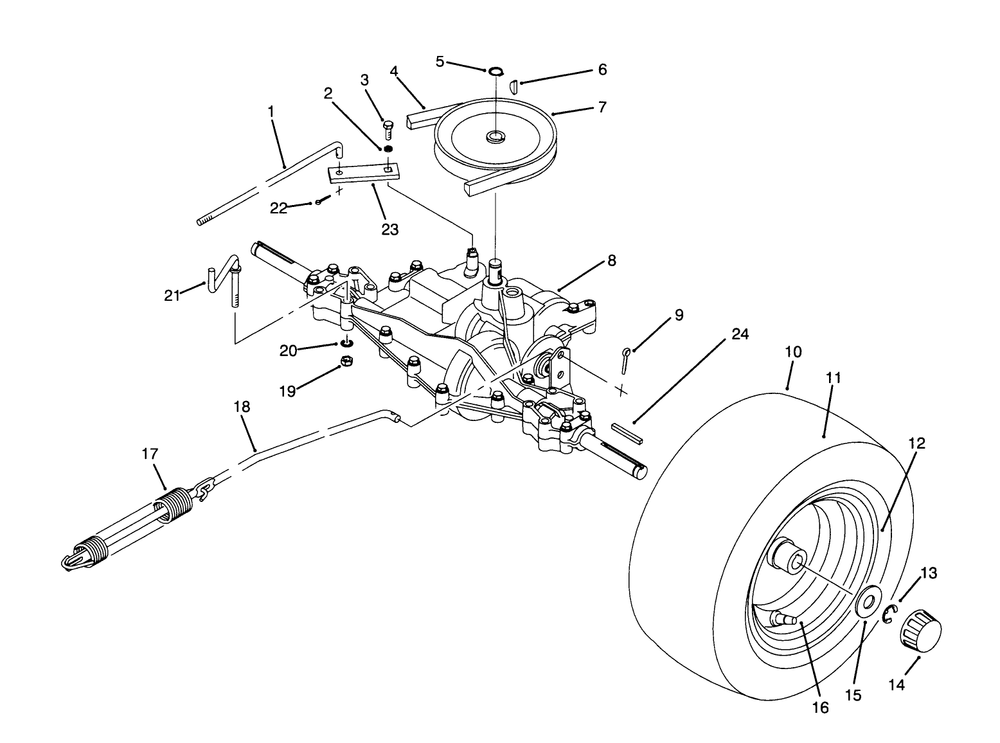 Rear Axle Assembly Diagram and Parts List for 70080 5900001 - 5999999 Toro Lawn Tractor