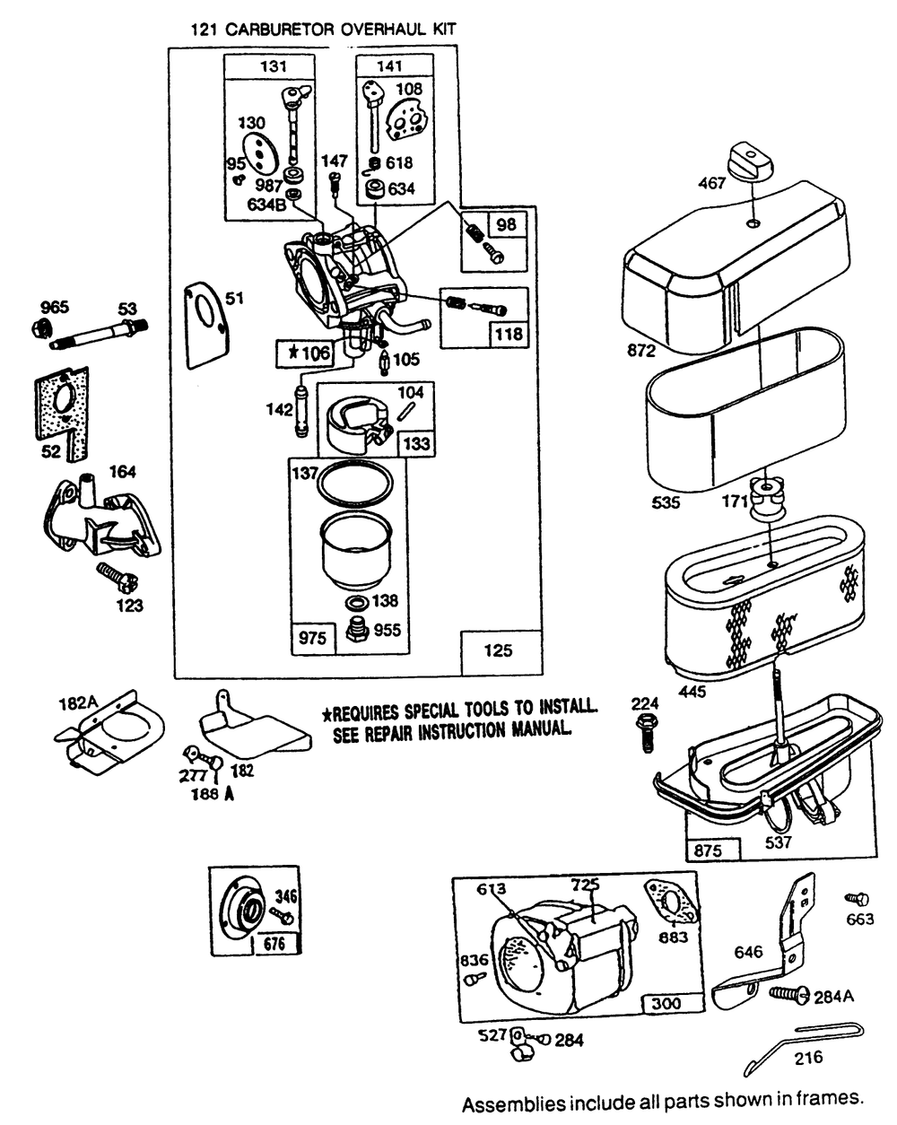 Briggs & Stratton Model No. 286707-0119-01 Diagram and Parts List for 70120 4900001 - 4999999 Toro Lawn Tractor