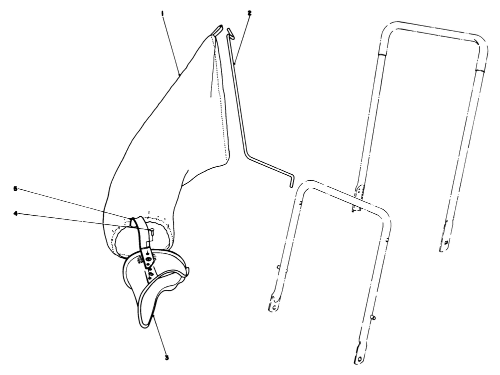 Grass Bagging Kit No. 38-0050 (Optional) Diagram and Parts List for 22025C 7000001 - 7999999 Toro Lawn Mower