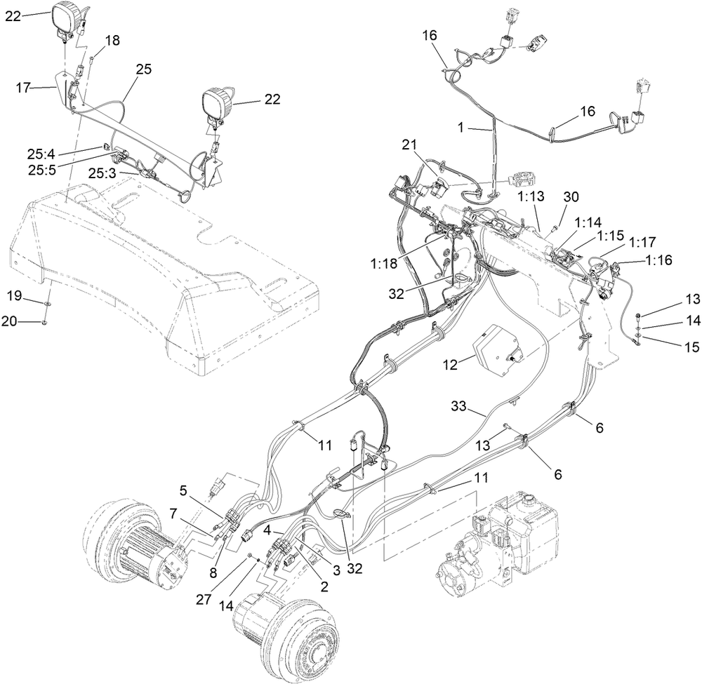 Harness Assembly Diagram and Parts List for 68037 400000000 - 412999999 Toro Lawn Tractor Accessories