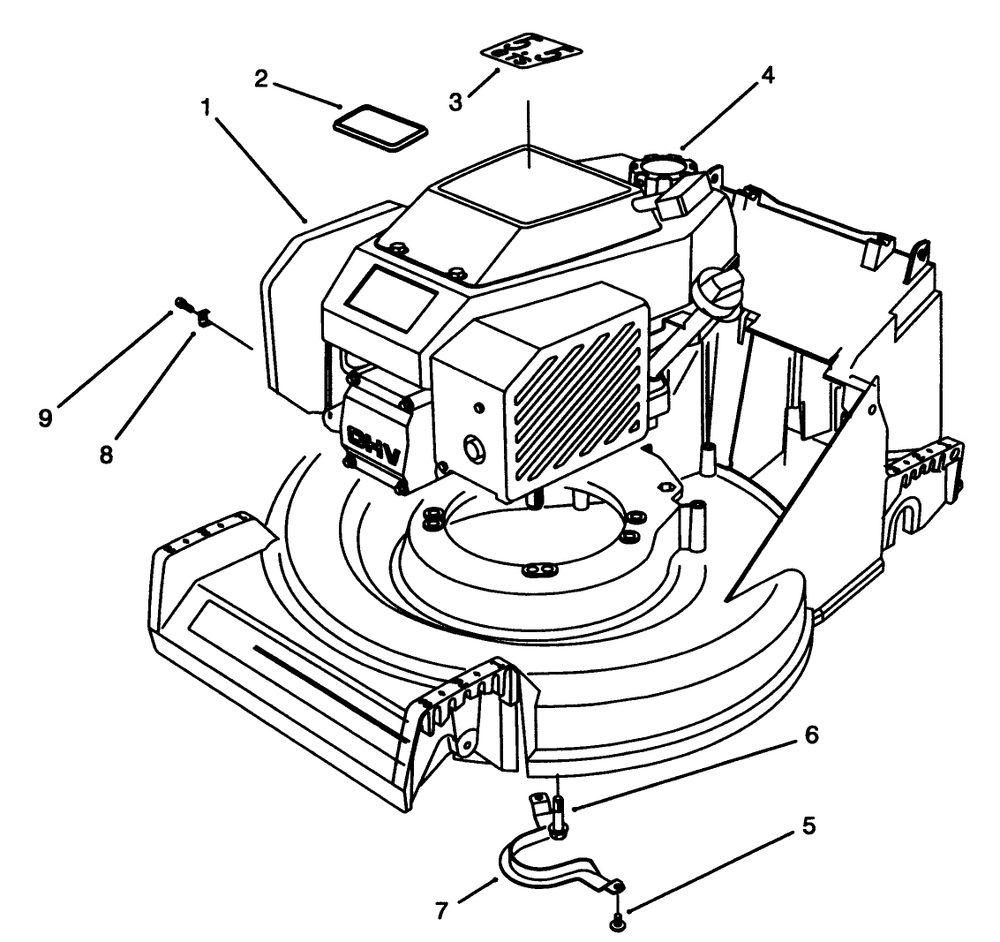 Engine Assembly Diagram and Parts List for 26631B 3900001 - 3999999 Toro Lawn Mower