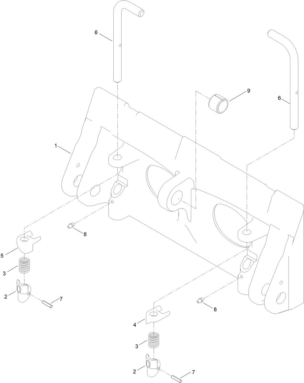 Quick Attach Assembly No. 132-8418 Diagram and Parts List for 22352 412900000 - 999999999 Toro Lawn Tractor Accessories