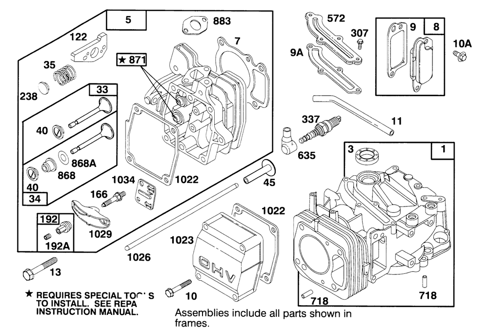 Engine Gts 150 Diagram and Parts List for 20764BC 49000001 - 49999999 Toro Lawn Mower