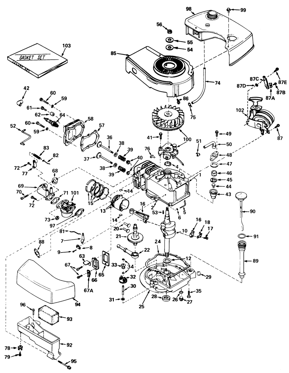 Engine Tecumseh Model No. Tnt 120-12003 Diagram and Parts List for 20696 6000001 - 7999999 Toro Lawn Mower