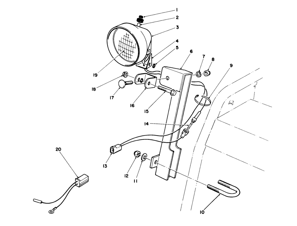 Light Kit No. 66-7940 (Optional) Diagram and Parts List for 38565 9000001 - 9999999 Toro Snow Blower