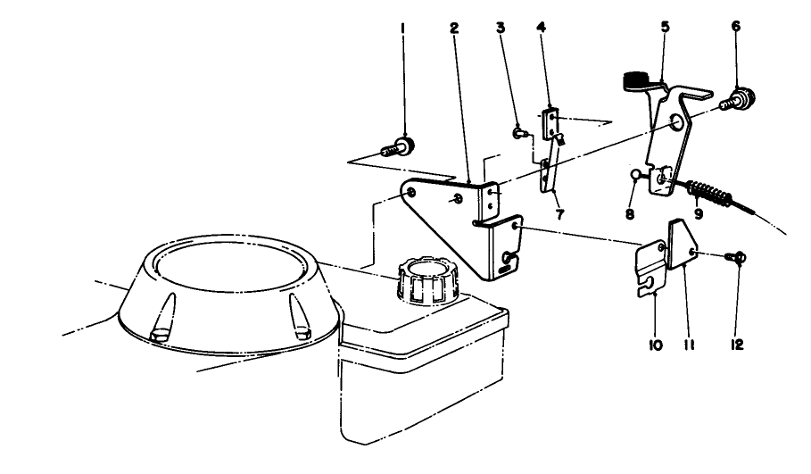 Brake Assembly Diagram and Parts List for 16585 7000001 - 7999999 Toro Lawn Mower