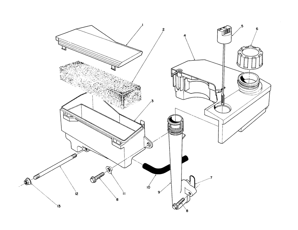 Air Cleaner & Fuel Tank Assembly (Model No. Vmk9-5) Diagram and Parts List for 20925B 0000001 - 0999999 Toro Lawn Mower