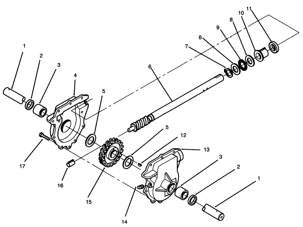 28" Auger Gearcase Assembly No. 74-1561 Diagram and Parts List for 38556 6900001 - 6999999 Toro Snow Blower