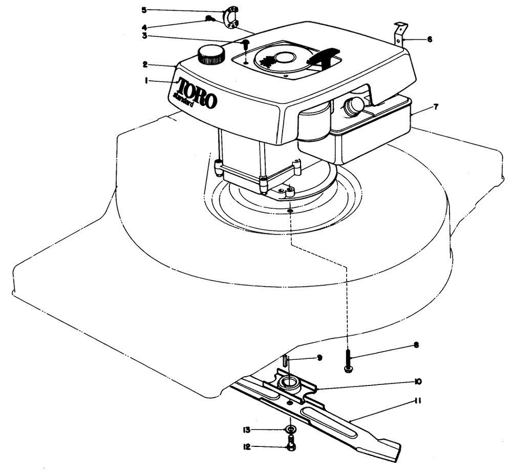Engine Assembly-Model 16860 Diagram and Parts List for 16870 0000001 - 0999999 Toro Lawn Mower