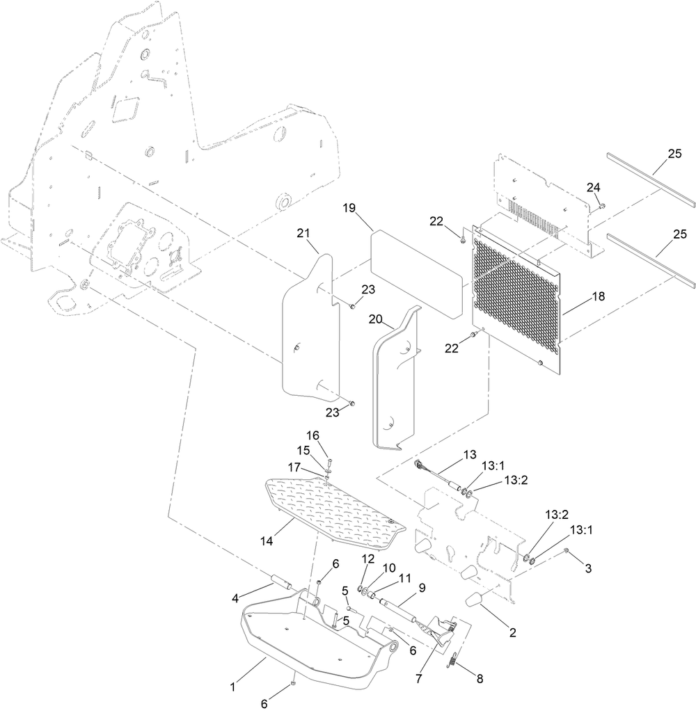 Platform Assembly Diagram and Parts List for 22352 412900000 - 999999999 Toro Lawn Tractor Accessories