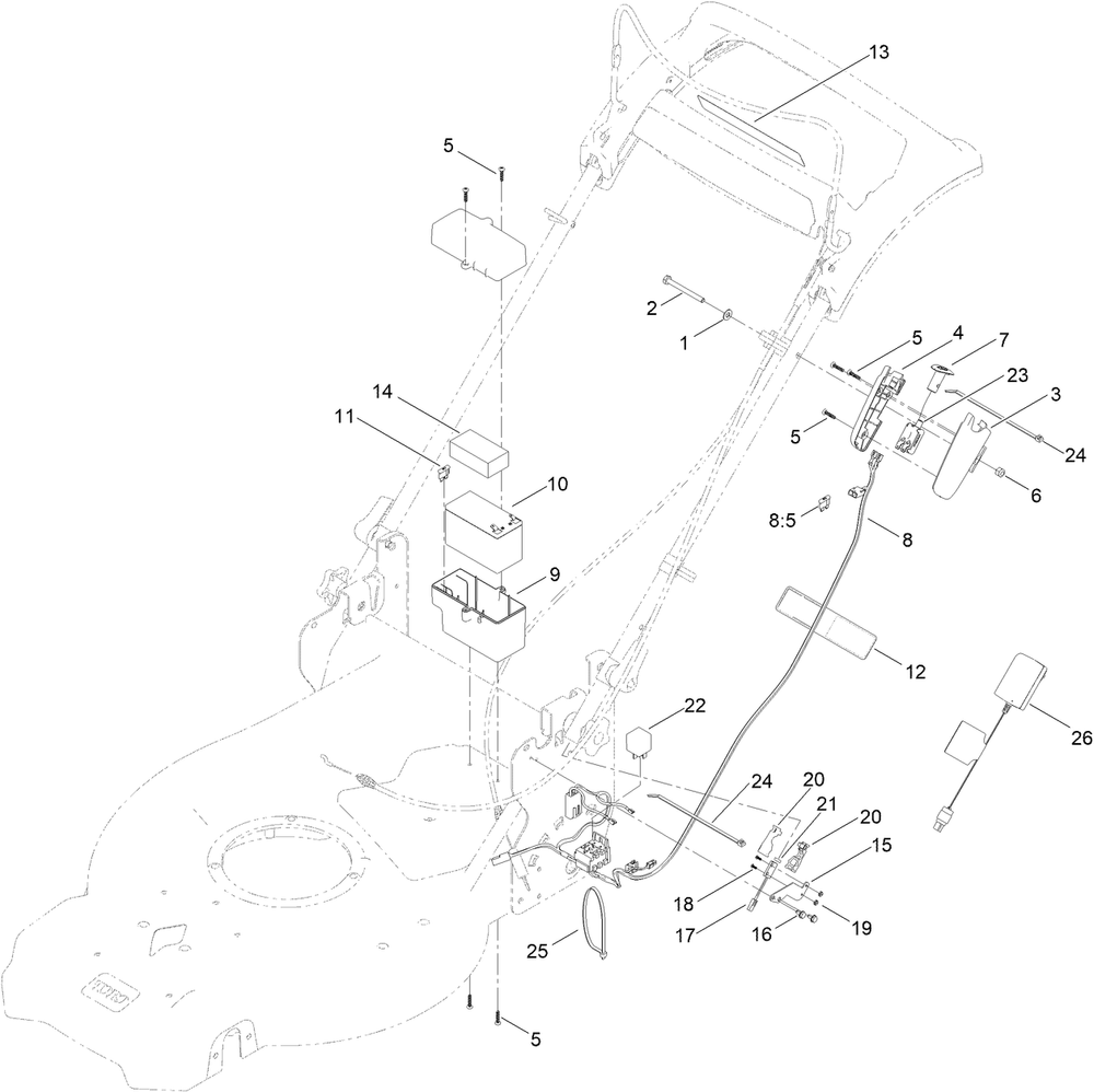 Starter Assembly Diagram and Parts List for 21564 411000000 - 411859999 Toro Lawn Mower