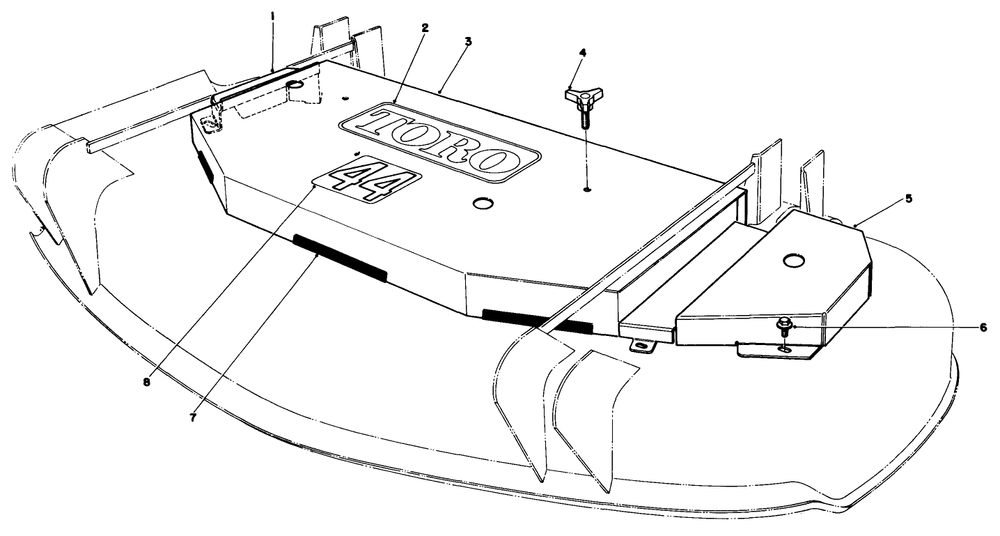 Cutting Unit Deck Covers Diagram and Parts List for 30144 700001 - 799999 Toro Lawn Mower